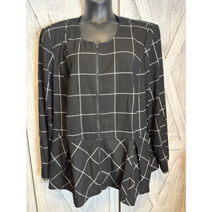 Women's Lane Bryant Black & White Plaid Blazer Plus Size 28